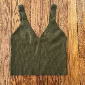 Madewell Brodale Crop Sweater Tank - Kale